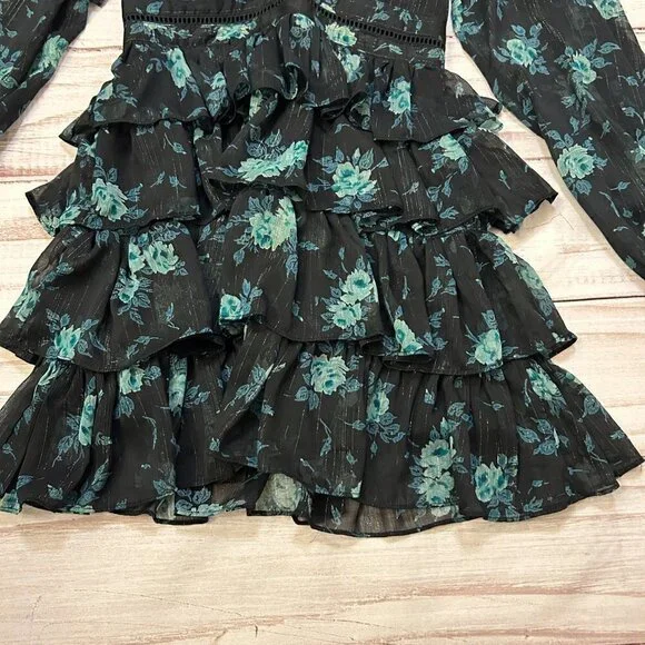 Altar'd State Maisley Ruffle Floral Mini Dress Size XS NWT